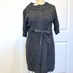 Axcess Belted Short Sleeve Belted Cardigan Grey Heather Women M